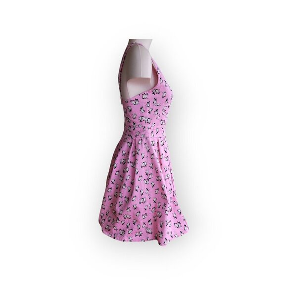 ModCloth Ixia sleeveless pink retro French Bulldog printed summer dress size XS - Picture 8 of 13
